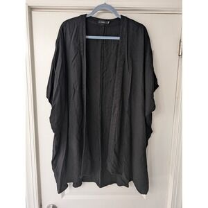 Talula Black Rayon Kimono Cardigan Open Front Dolman Sleeve‎ Womens S/M